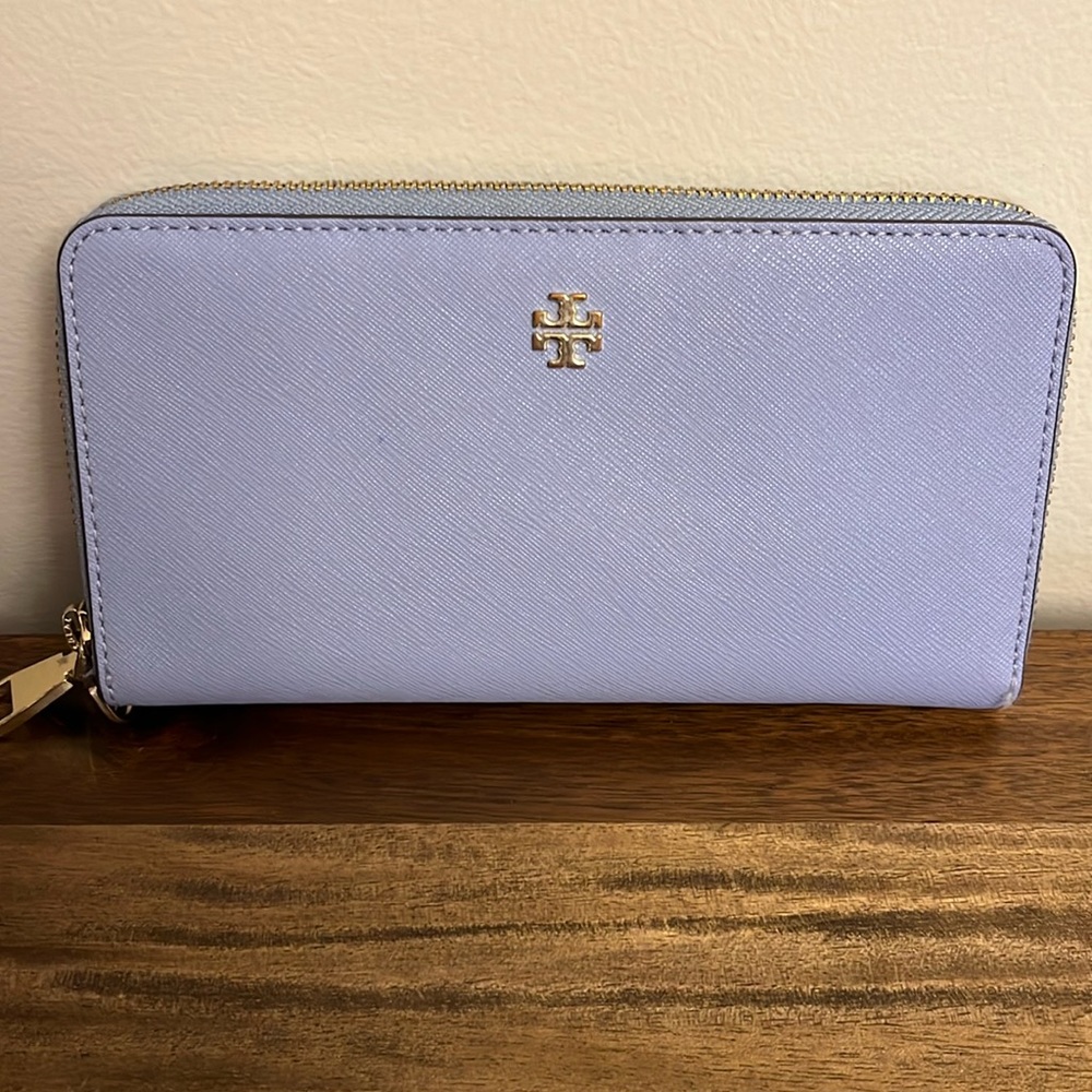 Tory Burch Zip Wallet, light blue